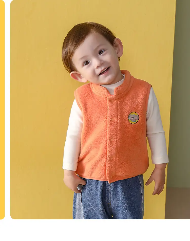 Baby Ollie Fleece Vest Navy Blue Spring Top — feature 42