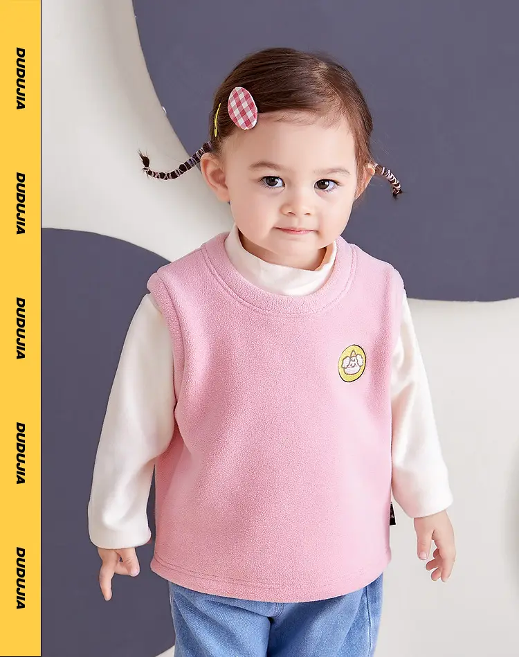 Baby Ollie Fleece Vest Navy Blue Spring Top — feature 5
