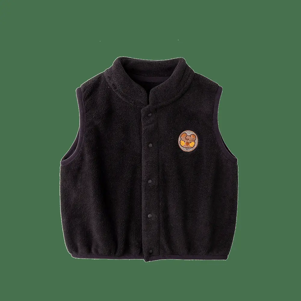 Baby Ollie Fleece Vest Navy Blue Spring Top - Image 2