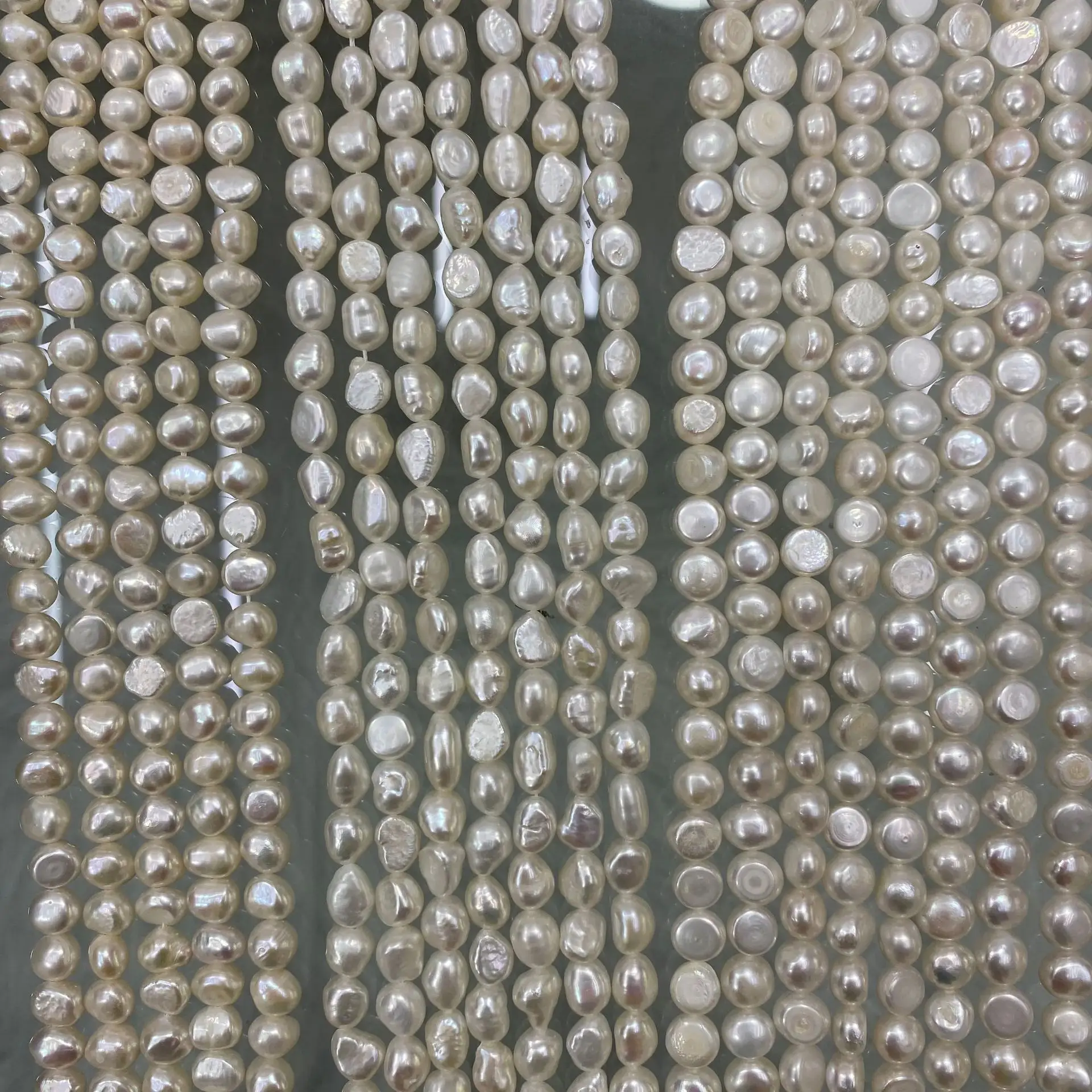 Natural Freshwater Pearl Bracelets 7-8mm Two-Sided Light - Image 5