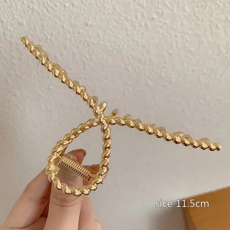 Gold Shark Clip Hair Pin for Women Size 11.5cm - Image 3