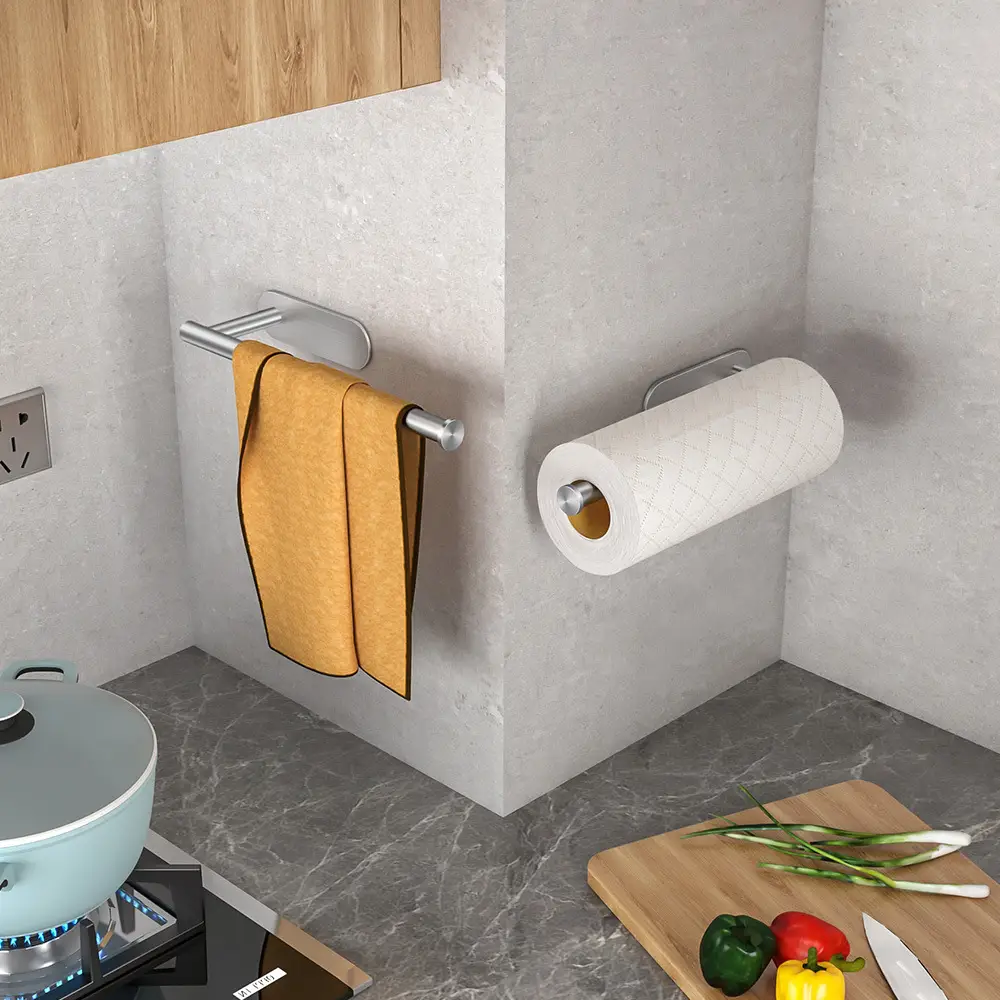 Stainless Steel Cabinet Towel Holder 150mm Large Bathroom Use - Image 6