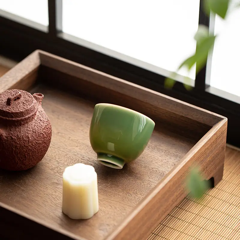 Green Glass Tea Cup Japanese Style Handmade Ceramic Kung Fu Tea Set - Image 9