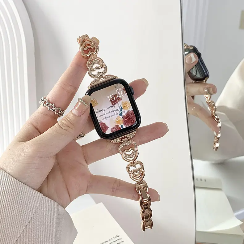 Gold Heart Diamond Watch Strap for Women — feature 24