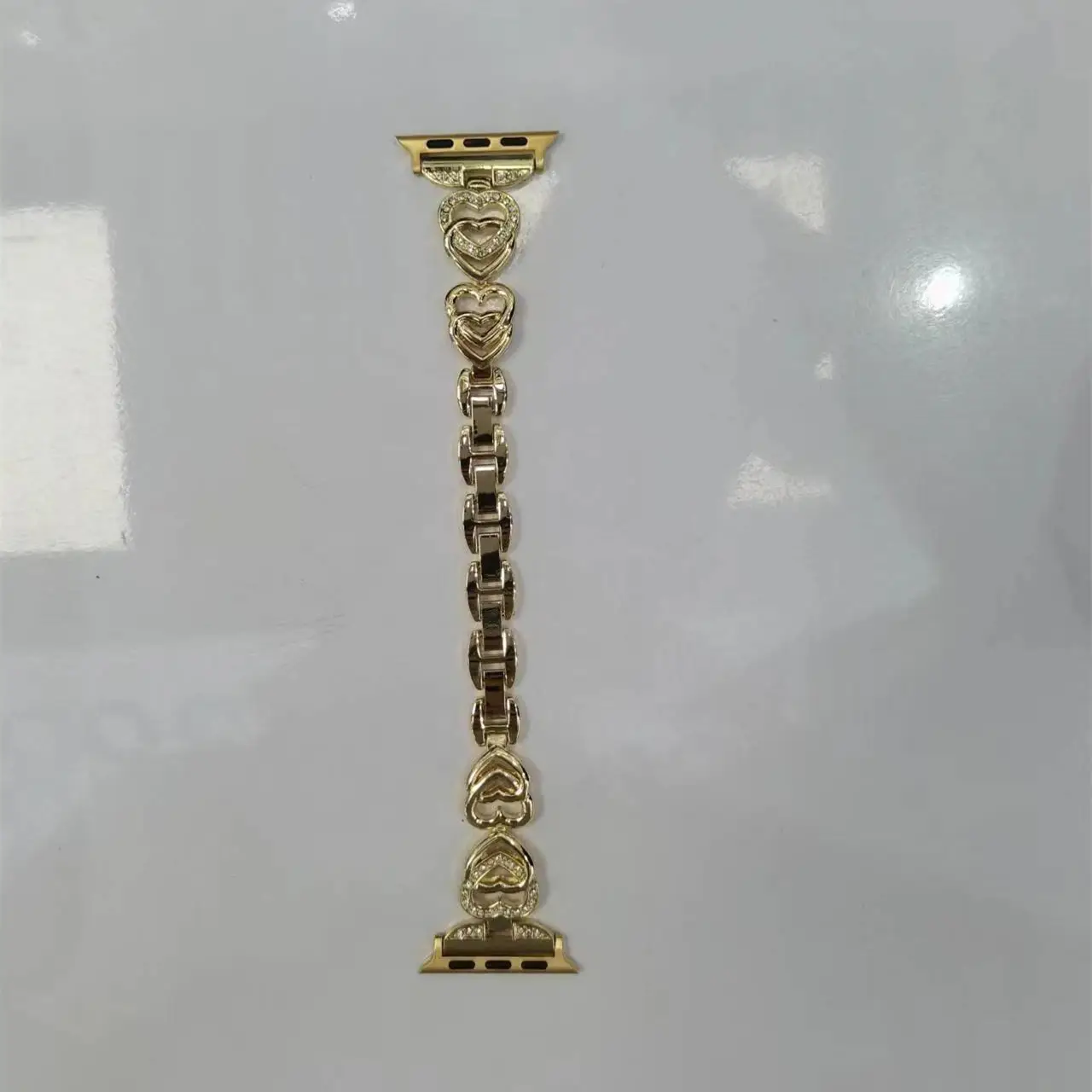 Gold Heart Diamond Watch Strap for Women