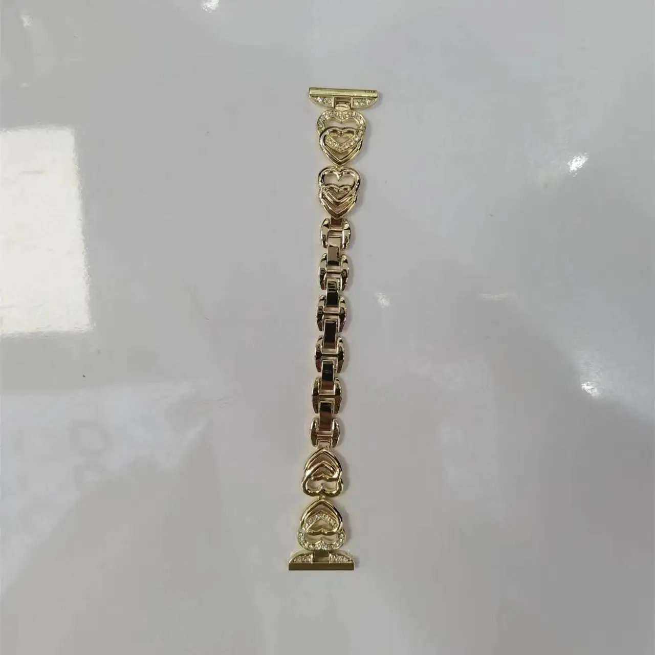Gold Heart Diamond Watch Strap for Women