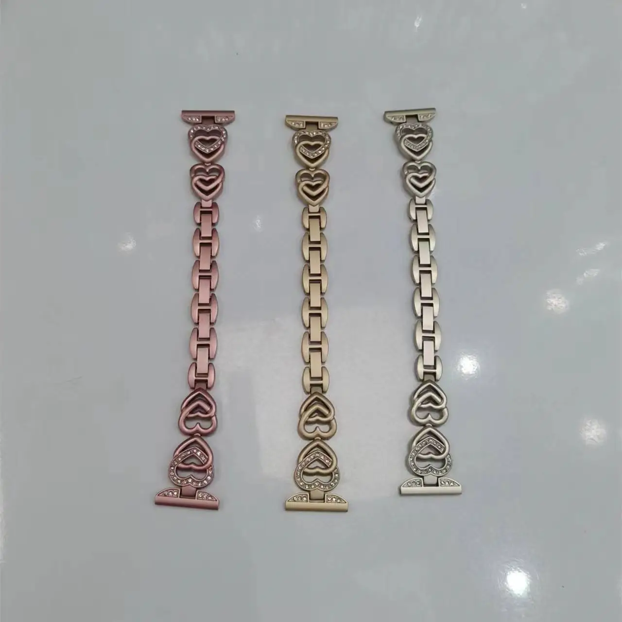 Gold Heart Diamond Watch Strap for Women