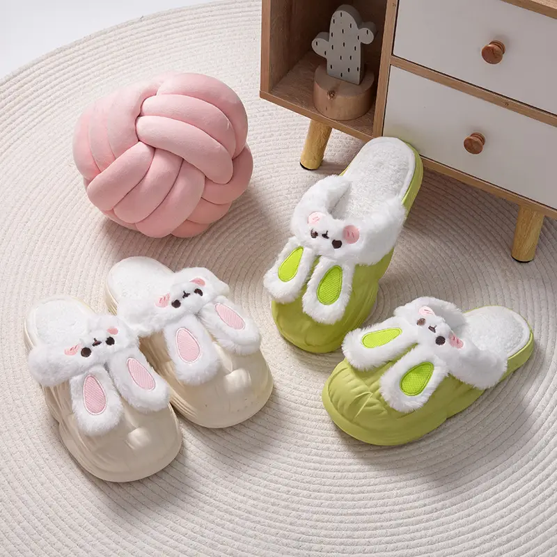 New cotton slippers women's home cartoon cute rabbit shoes non-slip warm home moon shoes detachable thick-soled cotton - Image 6