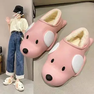 New cotton slippers women's home cartoon cute rabbit shoes non-slip warm home moon shoes detachable thick-soled cotton — feature 23