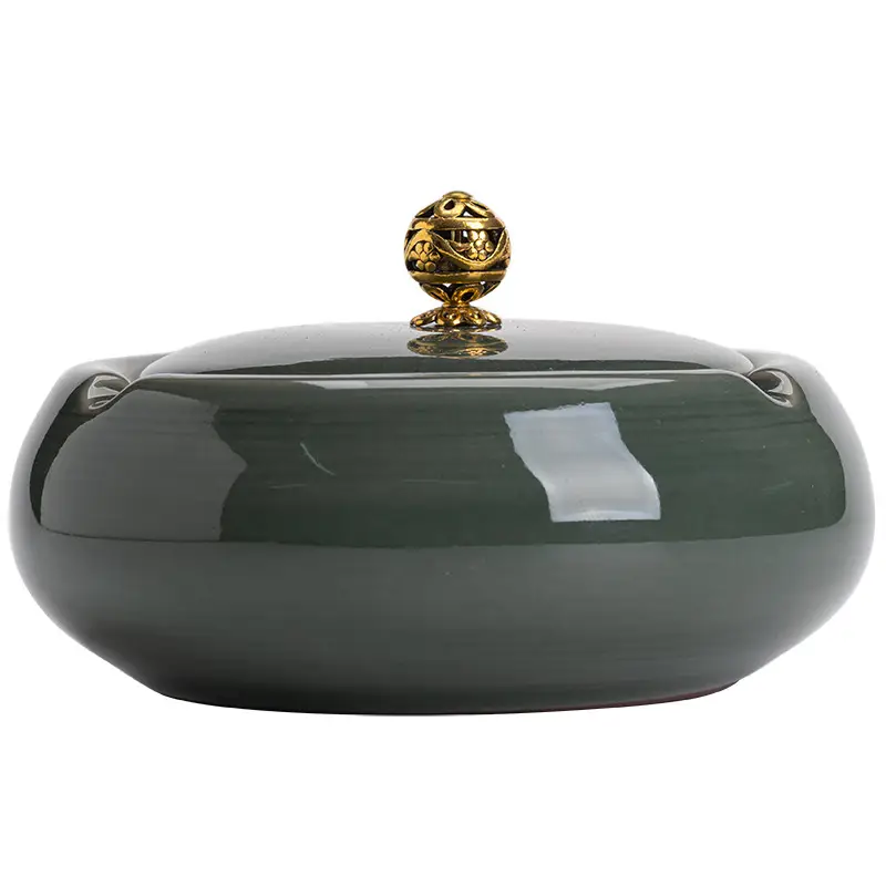 Chinese Style Ceramic Ashtray 389ml Light Gray - Image 18
