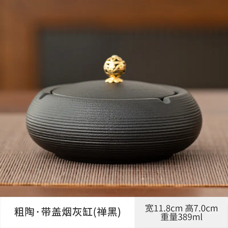Chinese Style Ceramic Ashtray 389ml Light Gray - Image 10