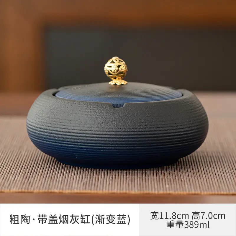 Chinese Style Ceramic Ashtray 389ml Light Gray - Image 11