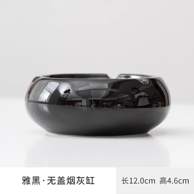 Chinese Style Ceramic Ashtray 389ml Light Gray - Image 4