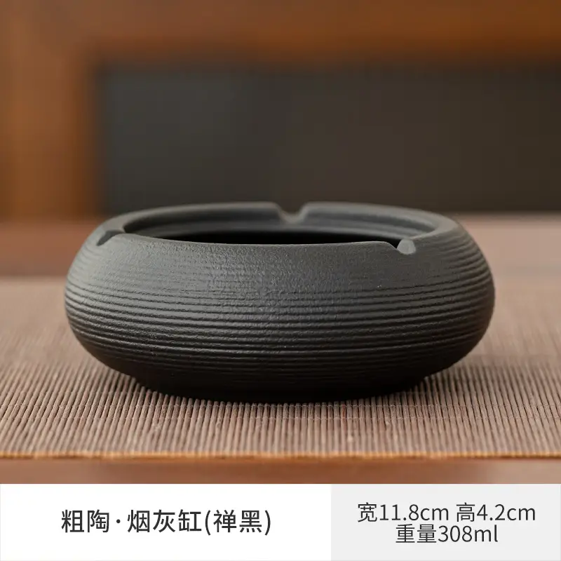 Chinese Style Ceramic Ashtray 389ml Light Gray - Image 6