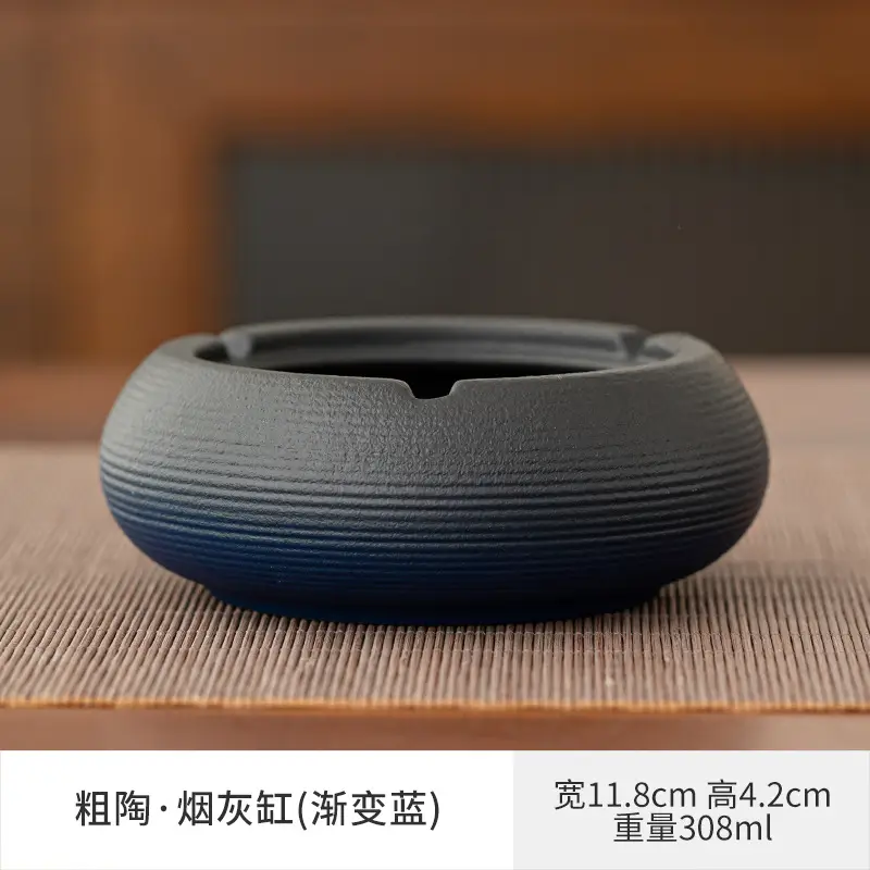 Chinese Style Ceramic Ashtray 389ml Light Gray - Image 7