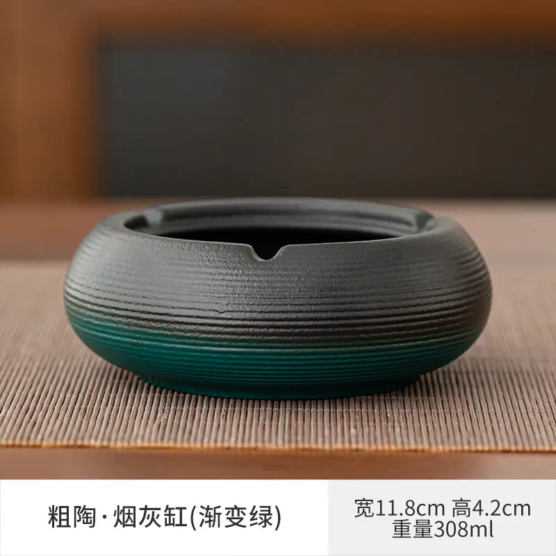 Chinese Style Ceramic Ashtray 389ml Light Gray - Image 8