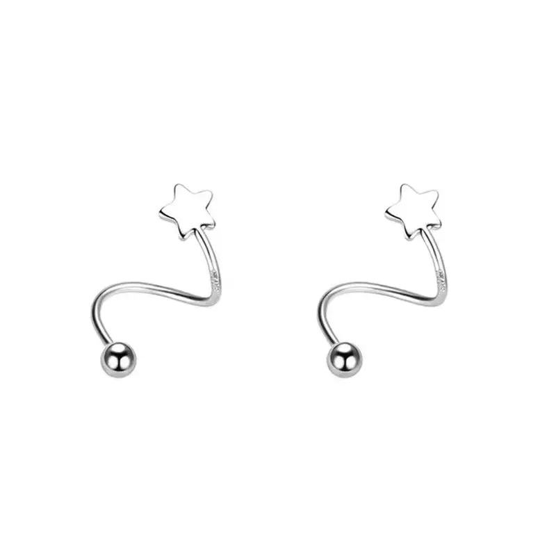 S925 Sterling Silver Heart Star Stud Earrings - Image 8