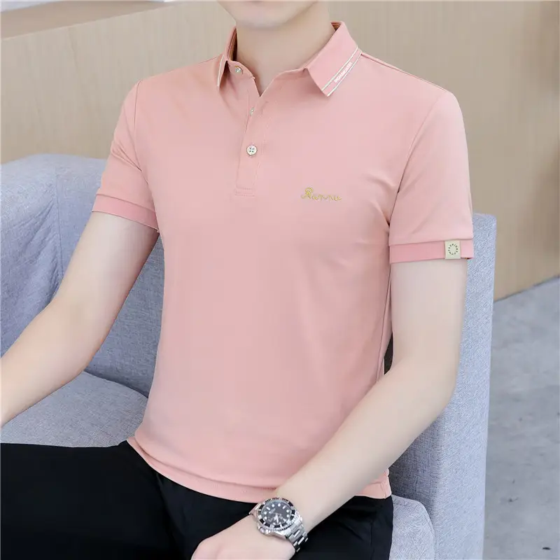 Men White Polo T-Shirt Short Sleeve Lapel Summer Casual - Image 8