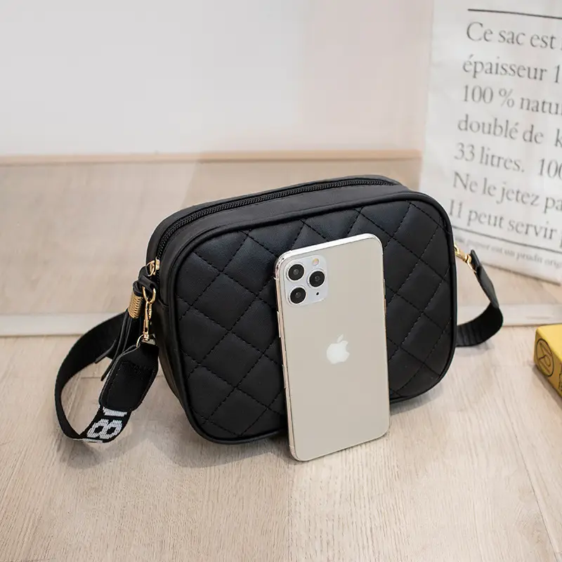 Black Quilted Butterfly Shoulder Bag for Women