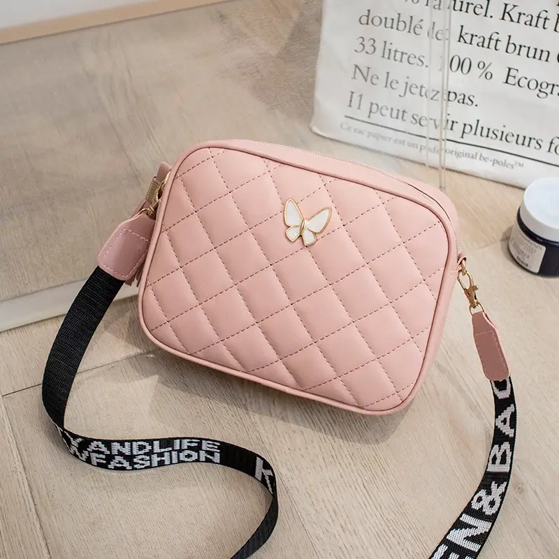 Black Quilted Butterfly Shoulder Bag for Women