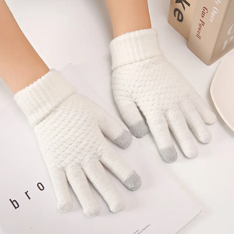 Winter Touch Screen Gloves Women Black Velvet Warm - Image 2