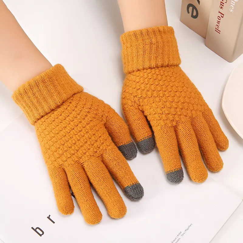 Winter Touch Screen Gloves Women Black Velvet Warm - Image 4