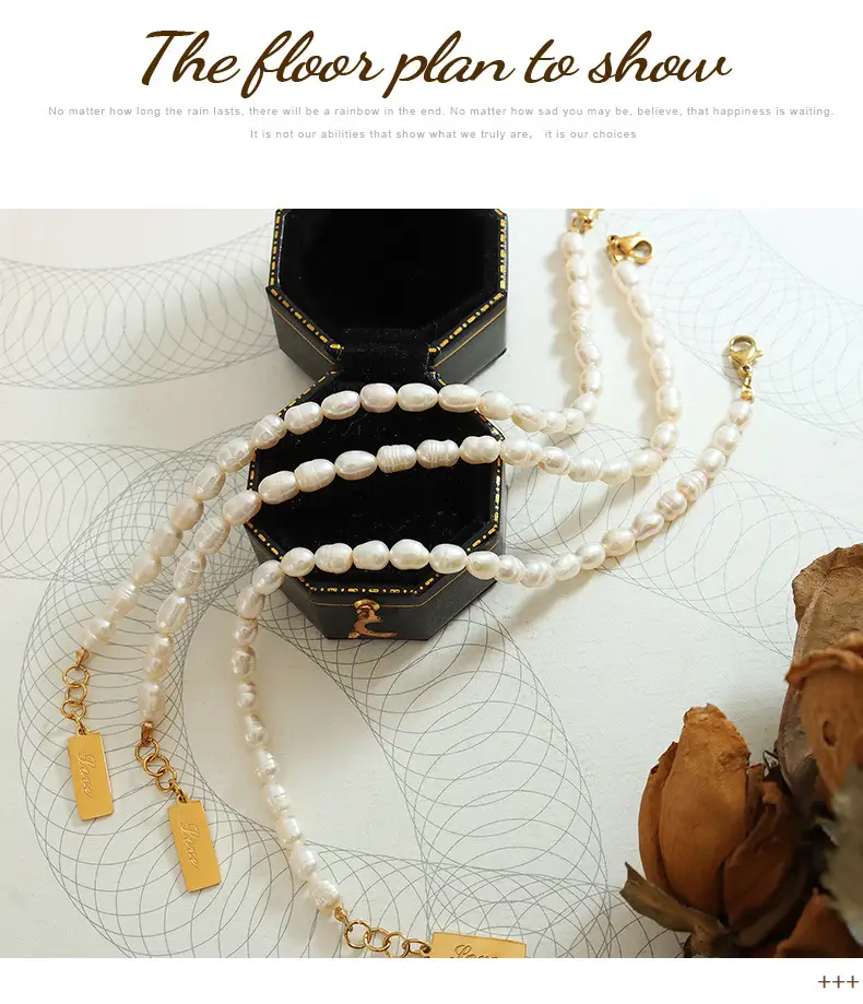 Pearl Love Square Bracelet with Gold Clasp — feature 23