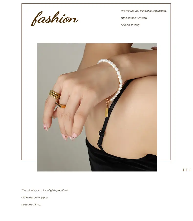 Pearl Love Square Bracelet with Gold Clasp — feature 24