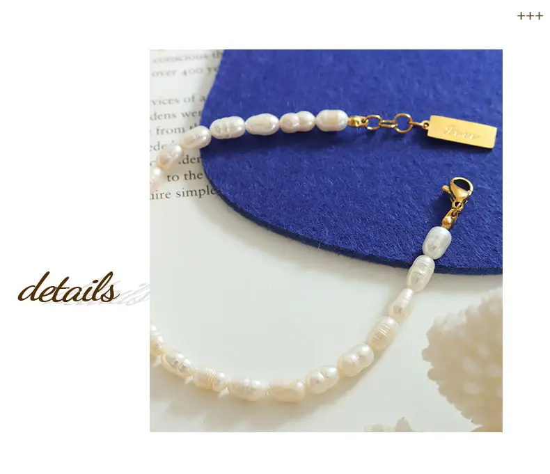 Pearl Love Square Bracelet with Gold Clasp — feature 26