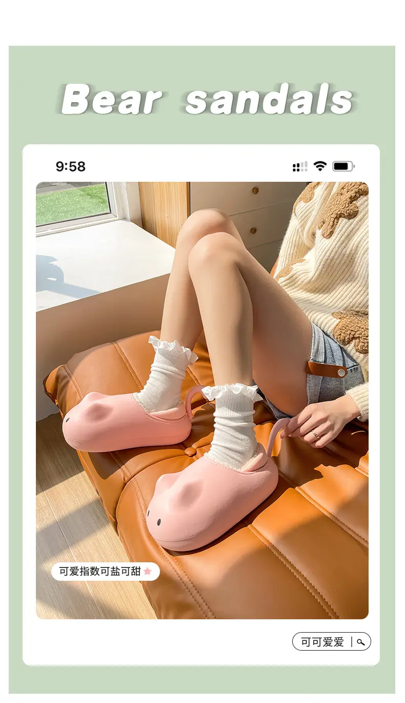 Cotton Slippers Waterproof for Women Winter Outdoor Wear Closed Heel Indoor Home Cute Thick-Soled Warm Wholesale Cotton Shoes Women Non-Slip — feature 1