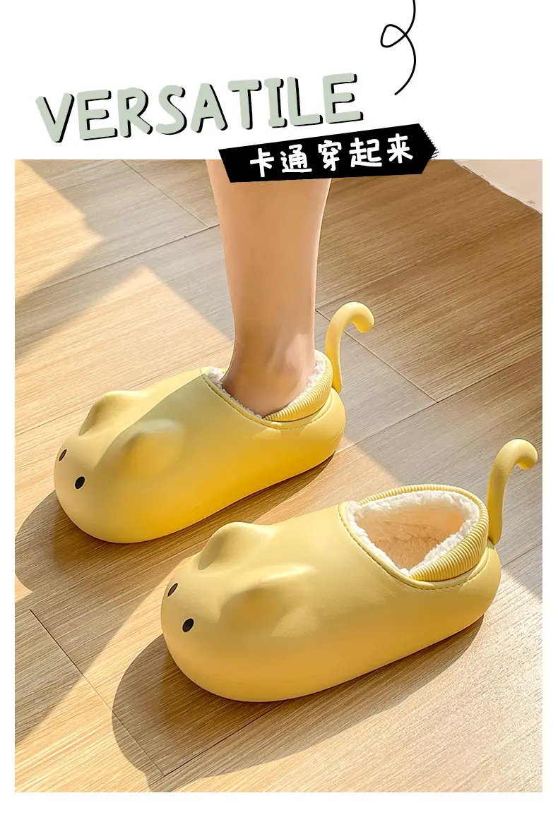 Cotton Slippers Waterproof for Women Winter Outdoor Wear Closed Heel Indoor Home Cute Thick-Soled Warm Wholesale Cotton Shoes Women Non-Slip — feature 3