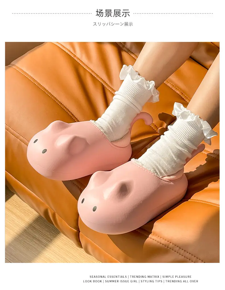 Cotton Slippers Waterproof for Women Winter Outdoor Wear Closed Heel Indoor Home Cute Thick-Soled Warm Wholesale Cotton Shoes Women Non-Slip — feature 7