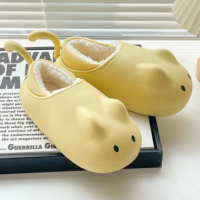 Cotton Slippers Waterproof for Women Winter Outdoor Wear Closed Heel Indoor Home Cute Thick-Soled Warm Wholesale Cotton Shoes Women Non-Slip
