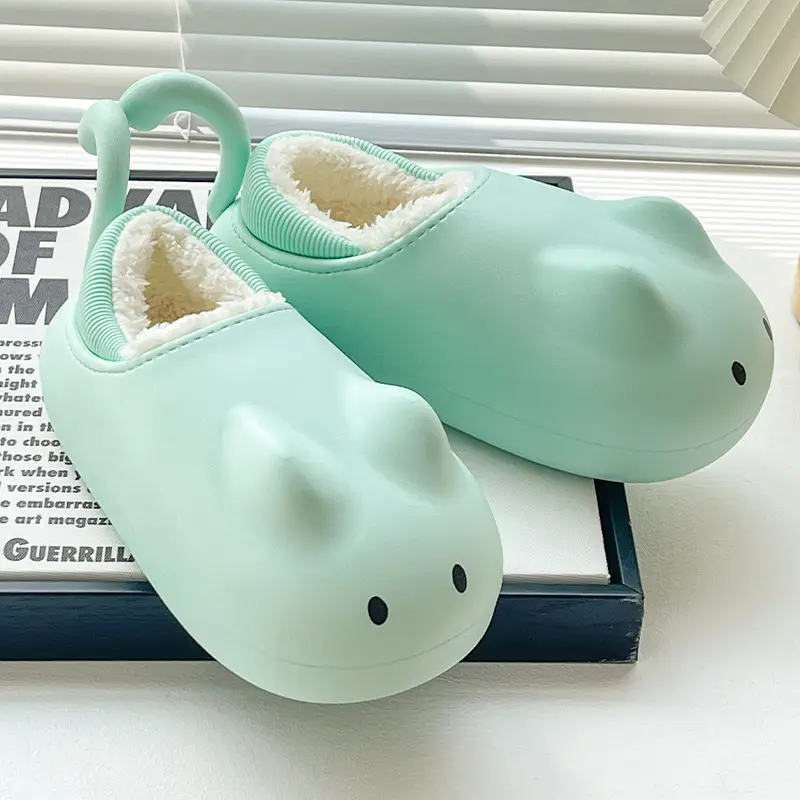 Cotton Slippers Waterproof for Women Winter Outdoor Wear Closed Heel Indoor Home Cute Thick-Soled Warm Wholesale Cotton Shoes Women Non-Slip