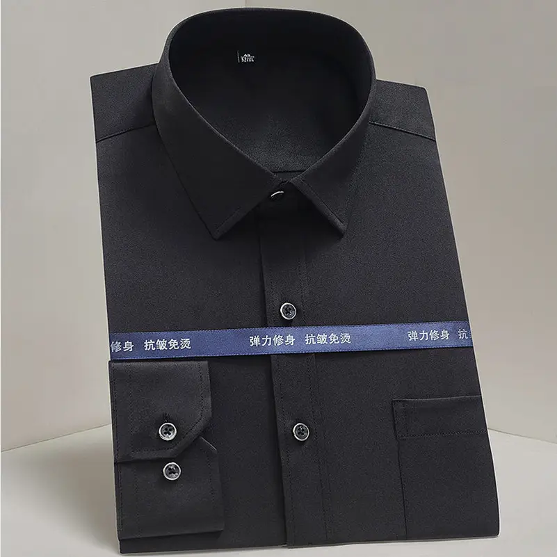 Men's Long Sleeve Cotton-Free Executive Shirt Black