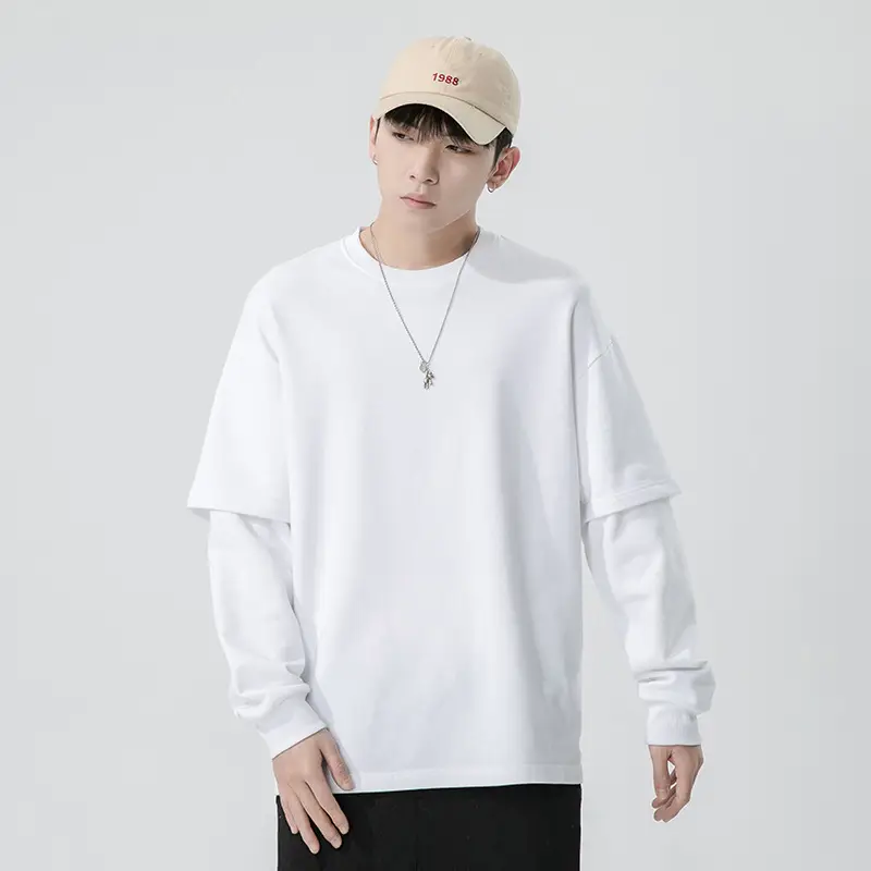 Factory Wholesale Blue Round Neck Sweater for Men - Image 2