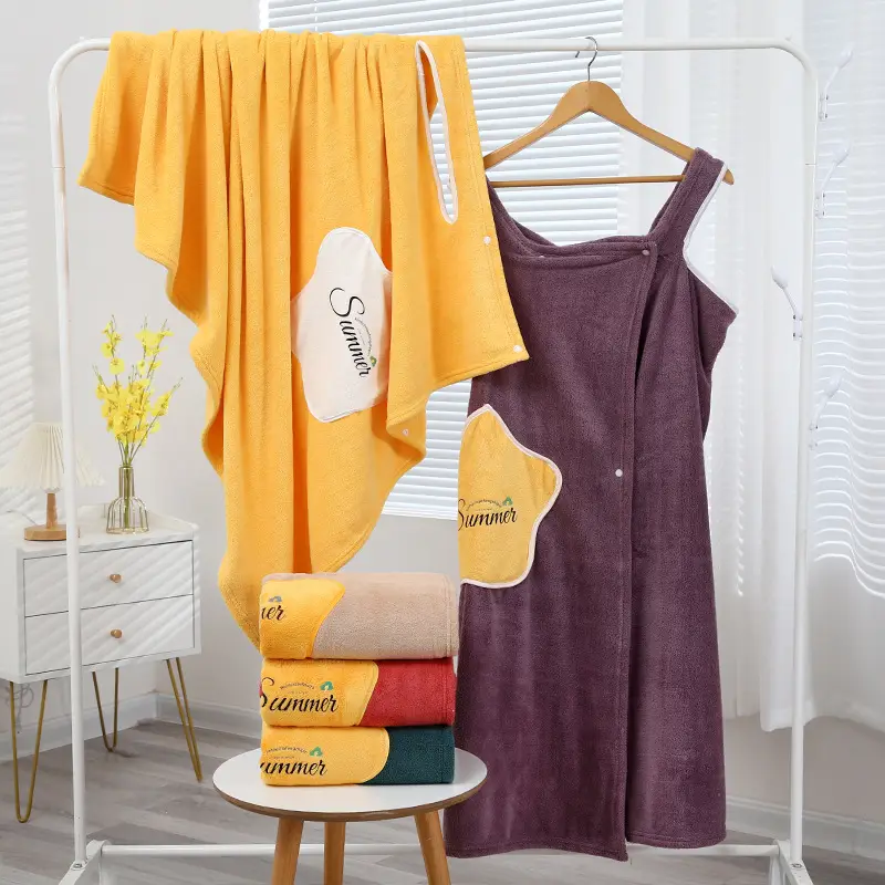 Coral Fleece Bathrobe for Women, Absorbent, New Style - Image 7