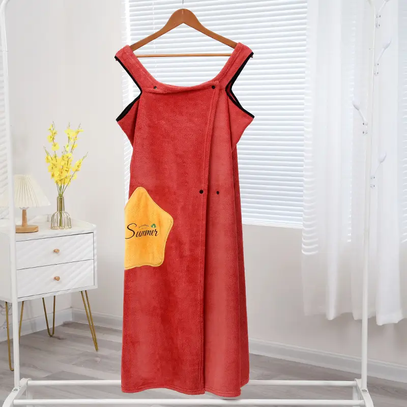 Coral Fleece Bathrobe for Women, Absorbent, New Style - Image 5