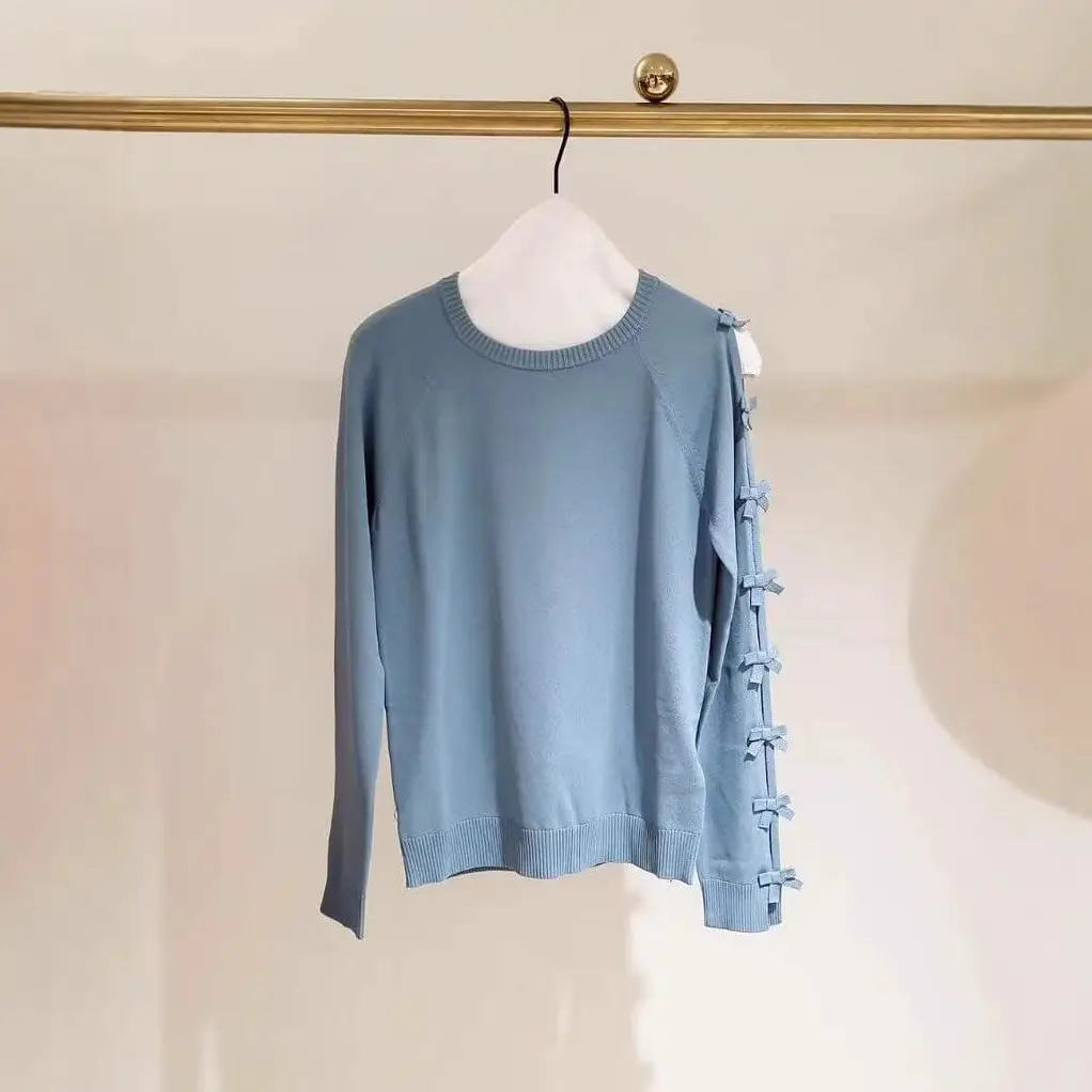 Ladies Bow Neck Long Sleeve Sweater Set 3 Colors