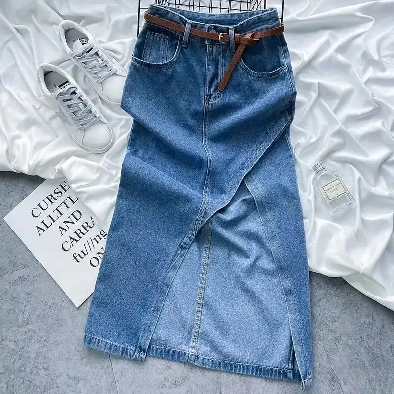 Women Denim Split Skirt High Waist Slim Fit 2022 - Image 3