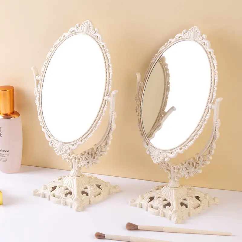 Elegant White Makeup Mirror for Girls and Students - Image 4