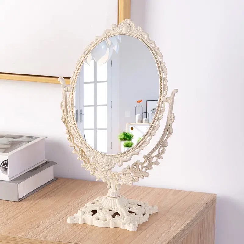 Elegant White Makeup Mirror for Girls and Students - Image 5