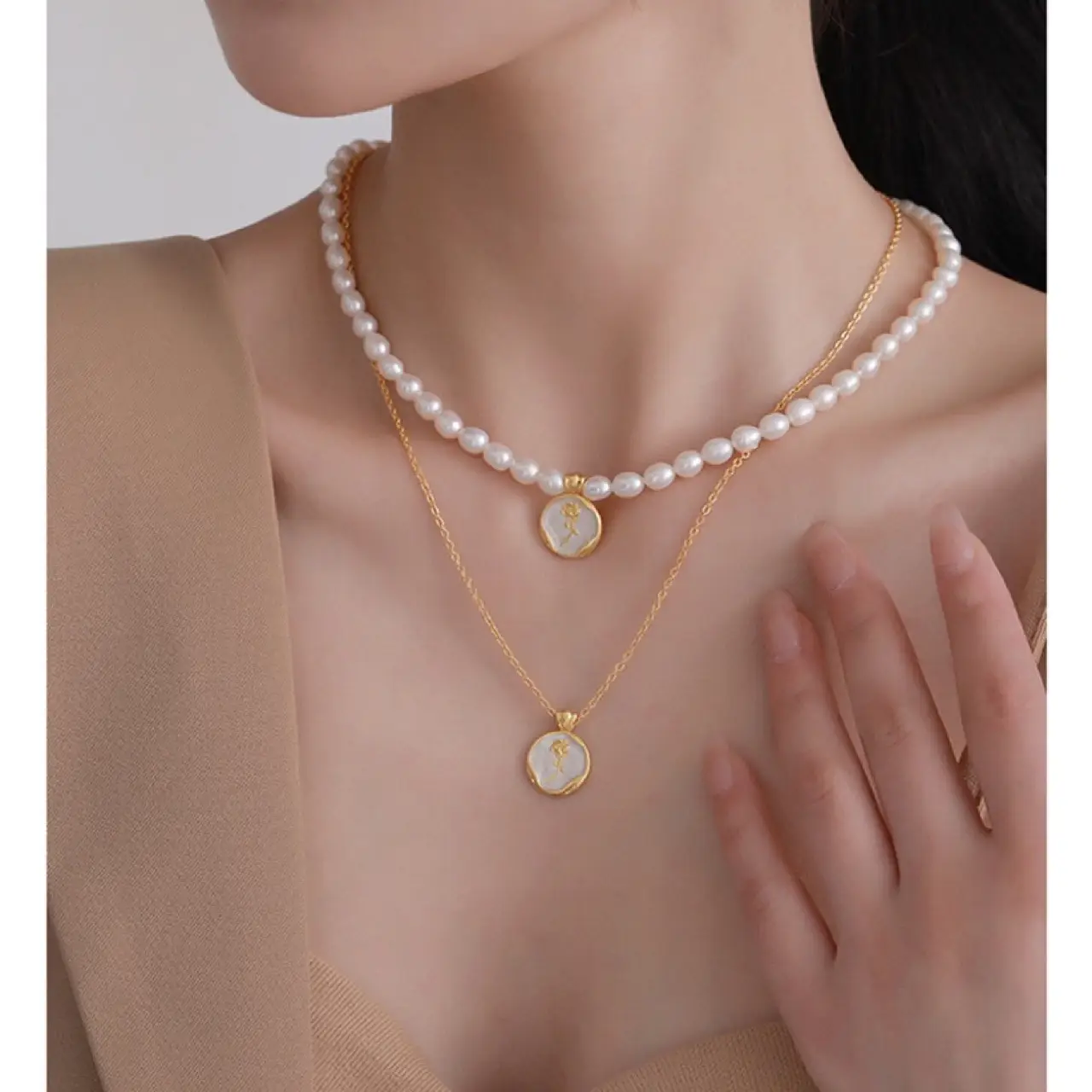 Elegant Rose Natural Pearl Necklace for Women — feature 6