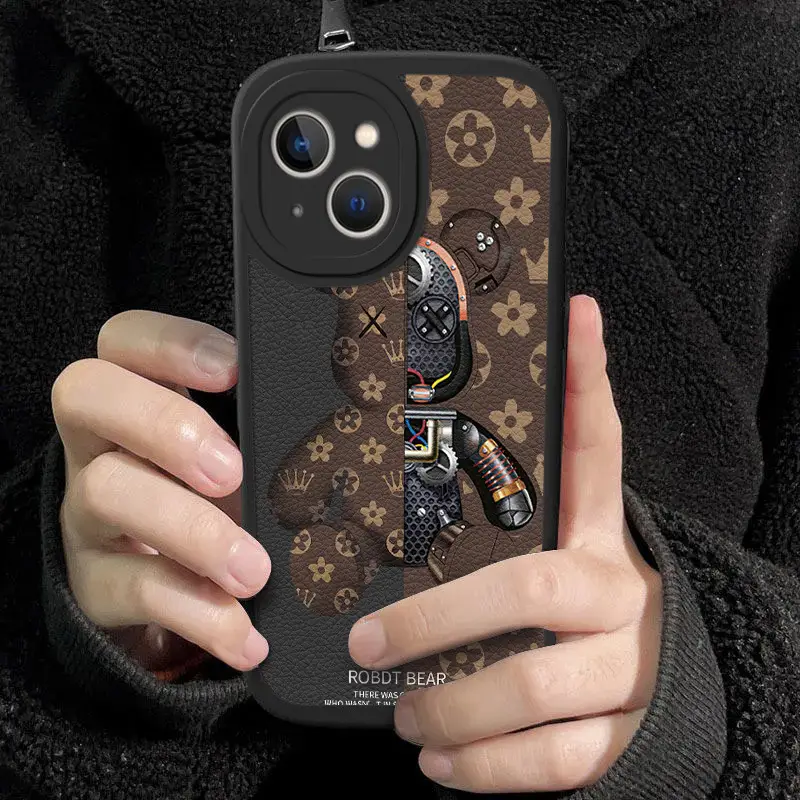 New Style Silicone Bear Phone Case Black with Drop Protection - Image 10