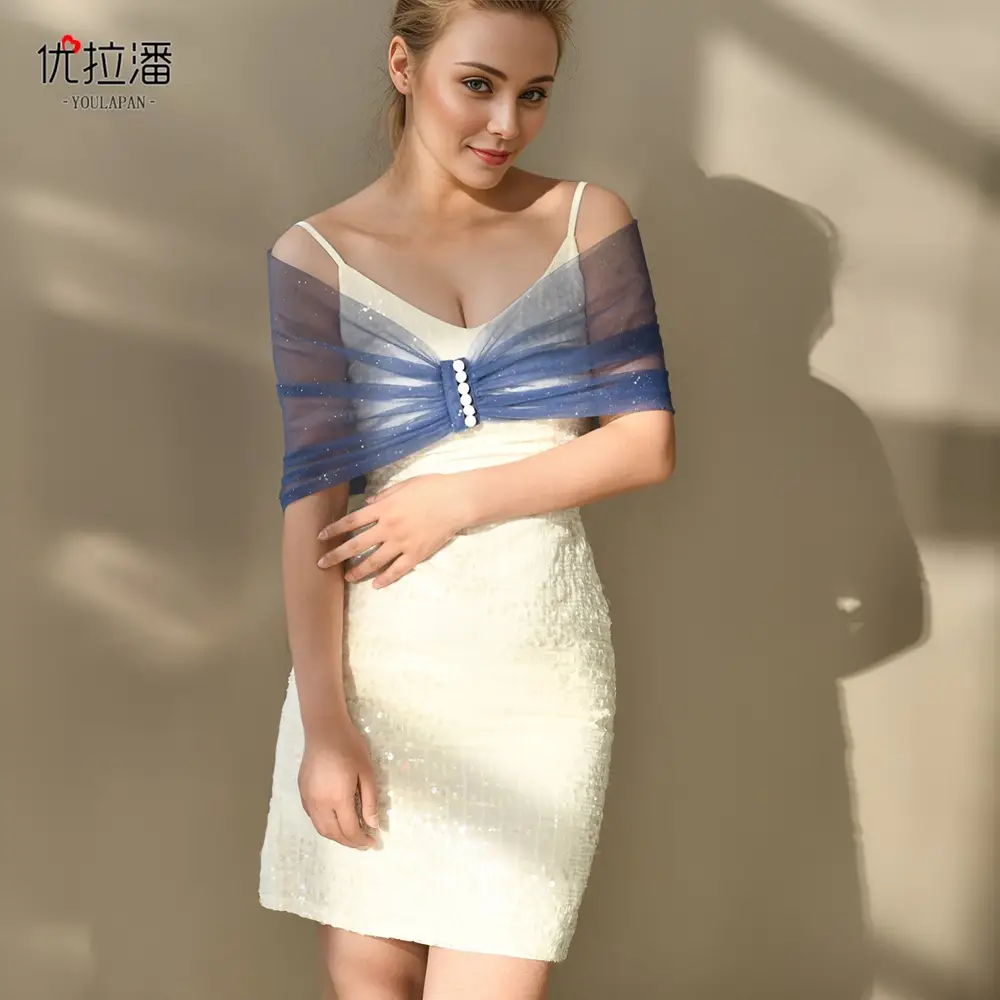 New Gold-Sprinkling Mesh Arm Covering Shawl - Image 9