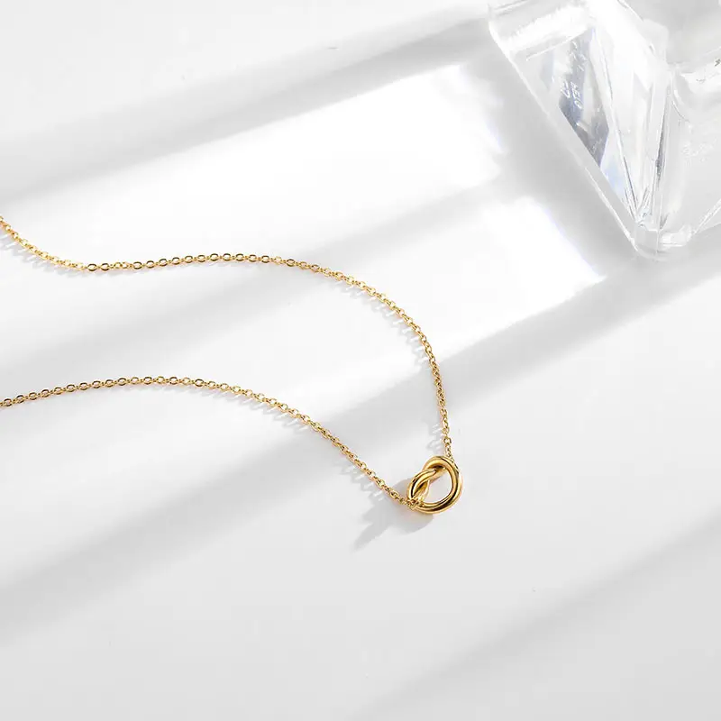 Gold Rope Knot Necklace for Women - Image 5