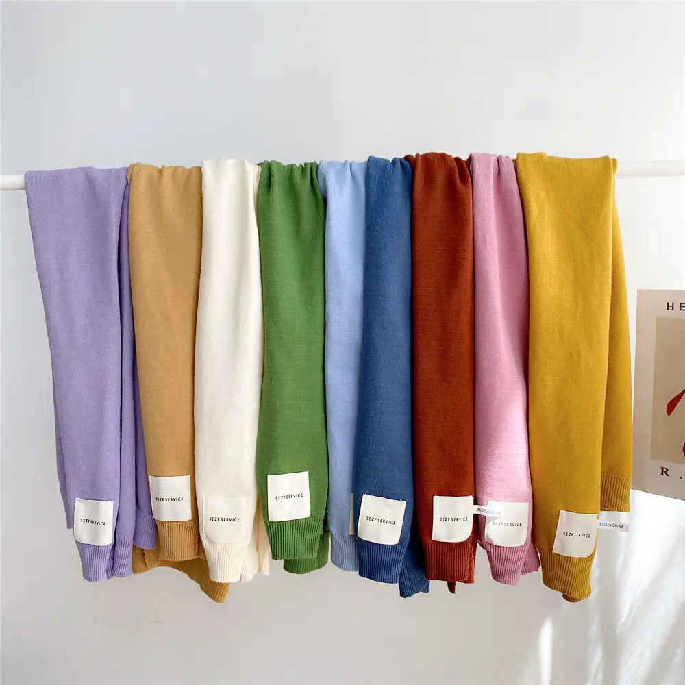 Women Knitted Striped Shawl Autumn Winter Fake Collar Decorative Scarf - Image 39