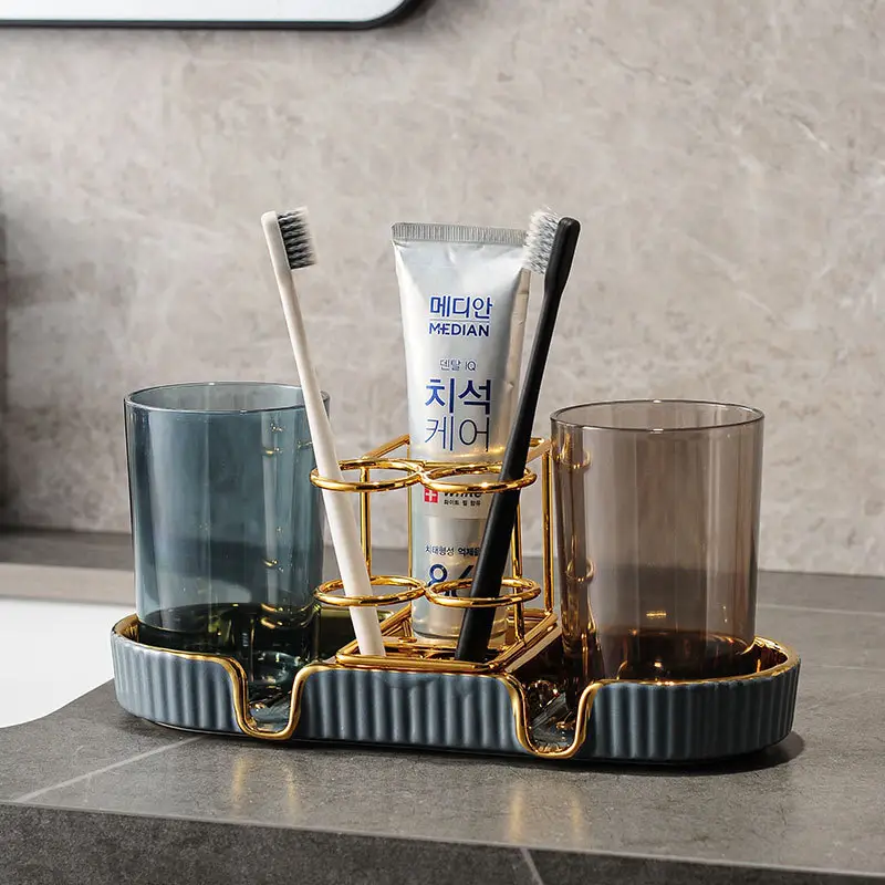 Luxury Glass Toothbrush Storage Rack with Mouthwash Cup - Image 19