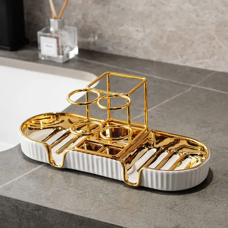 Luxury Glass Toothbrush Storage Rack with Mouthwash Cup - Image 20