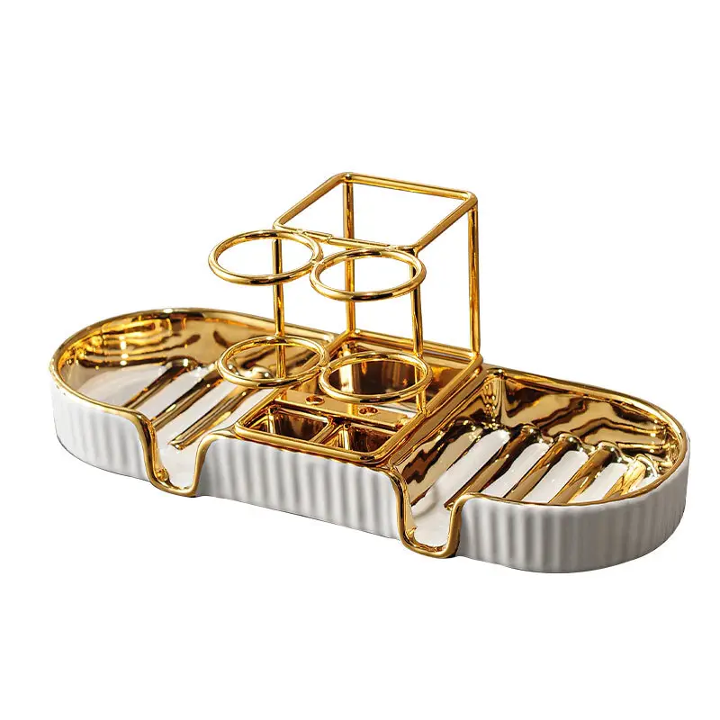 Luxury Glass Toothbrush Storage Rack with Mouthwash Cup - Image 21